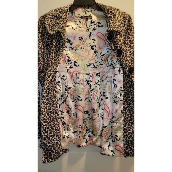 Surrealist USA BOHO FAUX Leopard Swing Jacket Coat Size 2 Medium Gorgeous! - Picture 7 of 9